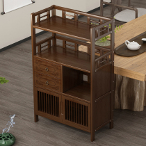 Tea cabinet shelf floor economical tea cabinet rack modern simple multi-layer storage tea rack solid wood Tea side cabinet