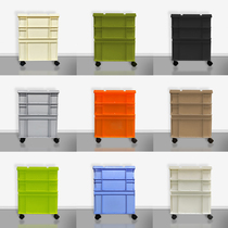 Industrial wind solid color storage box with cover study office home storage box wheel cabinet outdoor car camping coffee box