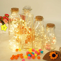 Wish bottle LED copper wire light star light rainbow bottle creative decoration glass bottle luminous drifting bottle waterproof light string