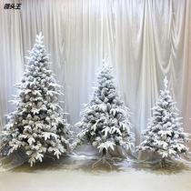 Falling Snow Christmas Tree 1 8 m 2 m Flocking Christmas Tree PE Christmas Tree Flocking Snowflake Christmas Tree Christmas Fronthead King