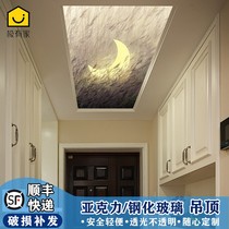 Elevator entry ceiling decoration corridor aisle porch art glass custom acrylic light-transmitting board ceiling light board