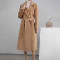Camel double-sided cashmere coat women 2021 new high-end long autumn and winter slim age reduction hairy jacket