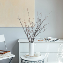 Birch branches and trunks decorated with natural dried flower bouquet retro Zen wabi sabi wind B&B home interior decoration with dead branches