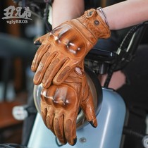 Uglybros uglybros motorcycle riding retro gloves locomotive Harley retro old leather anti-drop touch screen