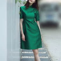 Improved cheongsam dress 2021 summer new large size Chinese National style stand collar waist slim temperament skirt