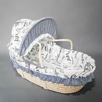 Handwoven newborn baby basket out flat-laid car on portable discharge handmade hand-knit baby basket cradle