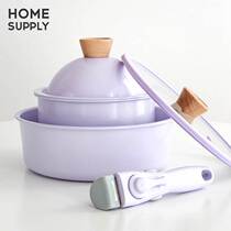 Korean kimscook Provence Removable Handle Ceramic Non-stick Pan Set with Milk Pan Coffee Pan