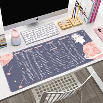 Shortcut mouse pad oversized girl cute laptop pad pink learning cartoon keyboard desk pad