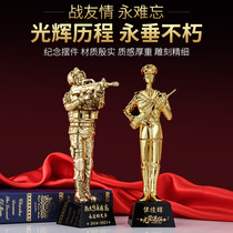 Veterans souvenirs for comrades-in-arms gifts Customized resin gold troops veterans retired military brigade gifts