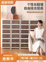 Shoes cabinet household door shoe rack foldable shoe box shoe box transparent shoe frame to collect artificial storage spaces