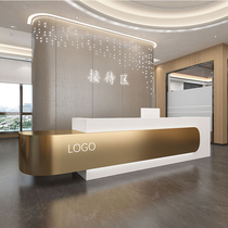 Simple and modern light luxury company hotel front desk sales department reception desk beauty salon cashier counter small shop bar