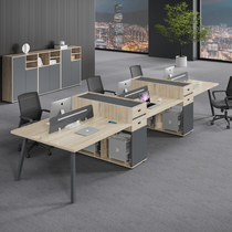 Staff desk simple and modern six 4 people 6 four double staff card seat office table and chair combination table