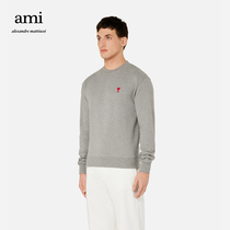 Ami Paris Mens Early Autumn 2021 new Ami de Coeur red love embroidered crew neck sweater