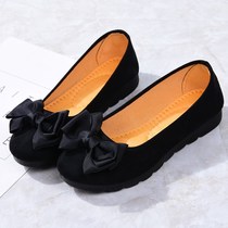 Old Beijing cloth shoes nv dan xie shoes peas pregnant women Black shoes soft anti-slip mothers shoes lazy a pedal