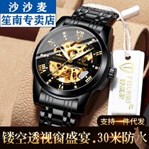 Twiss automatic mechanical mens watch luminous waterproof fashion watch Hollow mechanical watch shaking sound hot section