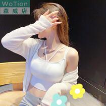 Camel vest women wear small shawl knitted outer cardigan womens two-piece thin short coat slim jacket
