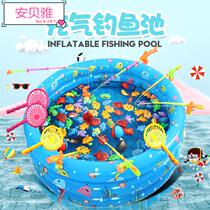 Childrens thick fishing pond Square night market stalls outdoor stalls children inflatable toys fishing pond commercial round