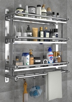 免打孔浴室卫生间毛巾置物架厕所洗手间洗漱洗澡台收纳壁挂式墙上