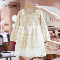 Lashabelle child clothing girl spring autumn dresses 2022 new fashion casual children long sleeves dress with long skirts