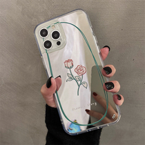 Mirror Rose applicable iphone13 mobile phone shell 12promax Apple 11 brief xr little fresh xs tonic makeup 8plus Japan-ROK Wind 7 all-bag anti-fall x fashion small crowdnet