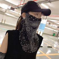 Sunscreen Veil Ice Silk Scarf face mask Face Woman Hanging face towels Neck Riding summer Anti-ultraviolet face cover