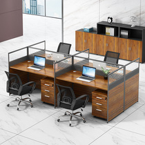 Staffer Desk Brief Modern Four-four Screen Cassette Station Station Office Table 46 People Table And Chairs Combination Suit