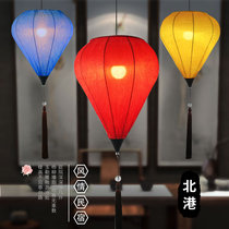 Chinese hot pot shop decorative chandelier Antique restaurant Hotel aisle Fabric Diamond long lantern Chinese style lamps