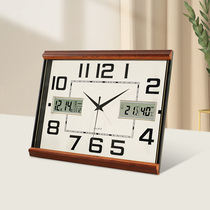 Perennial calendar living room clock home fashion desktop silent bedside time clock multi-function simple electronic desktop clock