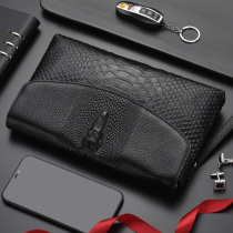 Handbag Men Genuine Leather Hand Grab Bag Clamshell Wallet Crocodile Tattoo Soft Bull Leather Business Casual Tide Mens Hand Grip Bag New