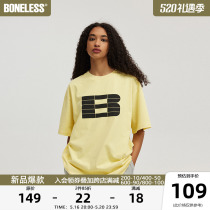 BONELESS FASHING POSSILE SHASE T-shirt American high street pure cotton summer tee half sleeve