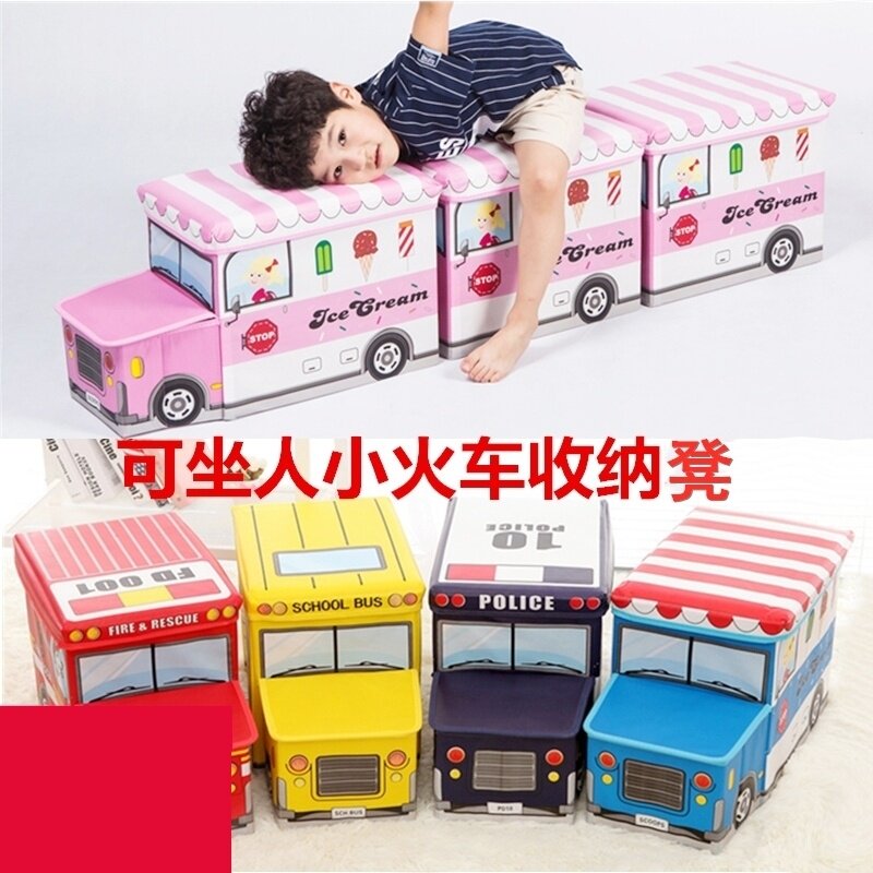 Toy clothing storage box household stool finishing storage box children put clothes box good-looking pattern with cover