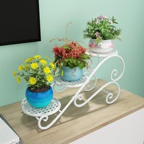 Household flower rack living room TV cabinet next to the decoration jewelry large basin green dill balcony corner wrought iron plant rack about