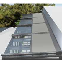 Sunshine glass room awning outdoor Villa courtyard sun protection telescopic heat insulation electric remote control track canopy top curtain
