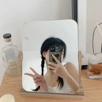 Mirror Student Dorm Room Comb Cosmetic Mirror Table desktop The office table ins Wind Home Small HD Wood
