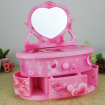 B Creative makeup mirror music box Rotating dance ballet girl music box Home decoration student holiday gift