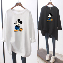 Pregnant woman blouses autumn clothing Pregnant Woman Skirt Undershirt Large Code Long Sleeve T-Shirt Autumn Mid-Length Pregnancy Mother Dress Dress