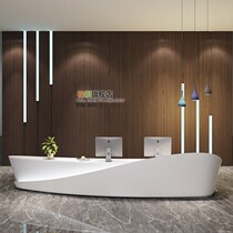 Special-shaped paint front desk Beauty salon curved reception desk Hotel lobby bar Company service desk Custom cashier