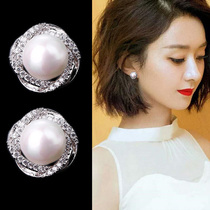 Star with pearl earrings sterling silver 2021 new trendy women senior sense light luxury big brand fashion small earrings