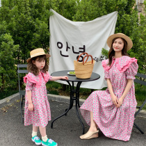 High-end pro-sub-dress Broken Flowers dress Summer 2022 new Korean version Trendy Ocean Princess Nepotism Red Mother Women Dress