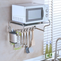 Wall type microwave oven electric oven Bracket 1 layer hanging shelf Wall kitchen rack hanger telescopic stainless steel wall