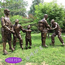 Customized artificial sandstone glass fiber reinforced plastic copper relief historical figures cultural background wall to carry forward revolutionary spirit murals