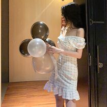 IEFMG loves to suit the beauty of the celebrity French dress fairy series short banquet foreign temperament sexy shoulder