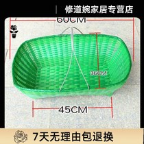 Packing belt woven handheld blue packaging belt woven basket bath basket folding handmade large purchase basket portable