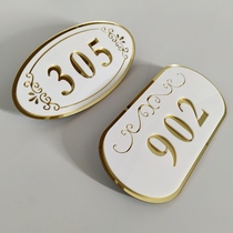 Acrylic hollow door number plate home hotel box room number House Number Number digital OEM creative dormitory identification plate door number plate room number plate sign custom
