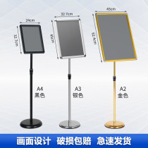 Guide plate stainless steel a4 standing sign vertical Billboard water display stand hotel floor display board