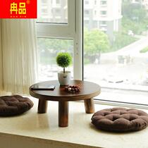 Little floating window small tea table round wooden table table Tatami small tatami table short table tea table solid wood table