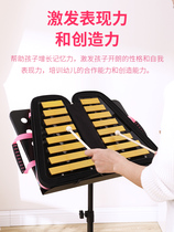 Jingle bell piano Kindergarten childrens double row 16-tone percussion instrument aluminum plate piano Ding Dang hit the piano to send a hammer