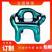 Creative model room FRP electroplating leisure chair modern art resin hollow chair personalized custom furniture factory