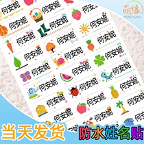 Name stickers Custom waterproof name stickers Kindergarten transparent water cup stickers Cartoon stationery stickers Childrens baby name stickers