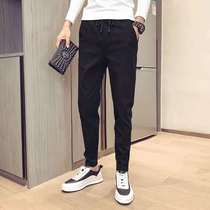 Social spirit guy autumn casual pants men Korean trend slim slim stretch small elastic foot pants ankle-length pants men